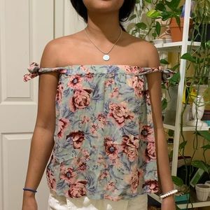 Off shoulder floral top
